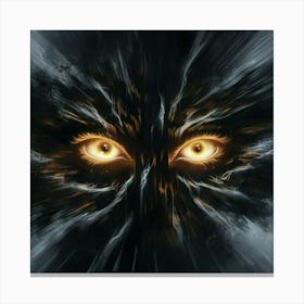 Image Of Pair Of Glowing Eyes In The Darkness Op Canvas Print