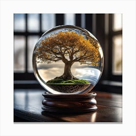 Tree Of Life In A Glass Ball 1 Canvas Print