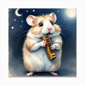 Hamster Playing Piano Canvas Print