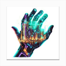 Futuristic Hand.Generated AI. Wall Art Print 1 Leinwandbilder