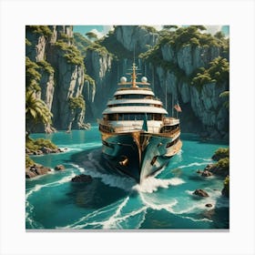 Yacht In The Jungle Canvas Print