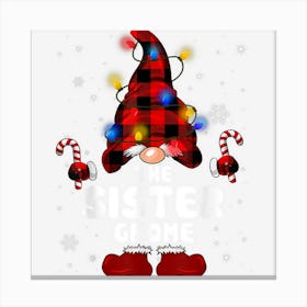 The Sister Gnome Buffalo Plaid Christmas Tree Light Funny Canvas Print