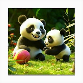 Panda Bears Canvas Print