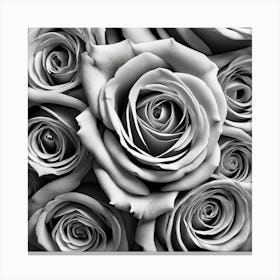 Black And White Roses 23 Canvas Print