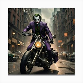 Joker On A Motorcycle 12 Canvas Print