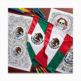 Mexican Flag 6 Canvas Print