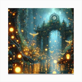 Fireflies In The Forest Canvas Print