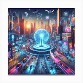 Futuristic Cityscape 6 Canvas Print