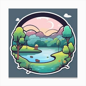 Landscape Sticker 6 Canvas Print