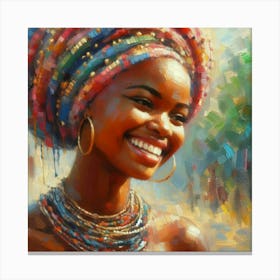 African Woman Smiling 2 Canvas Print