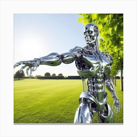 Robot In The Park 1 Canvas Print