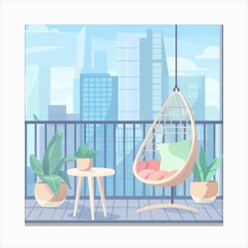 Balcony With Hanging Chair 2 Canvas Print