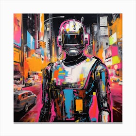Robot In New York City Canvas Print