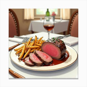 Steak And French Fries Canvas Print