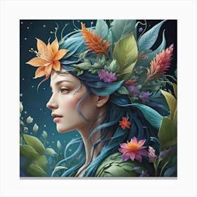 PROFILE WITH FLOWERS 404 Canvas Print