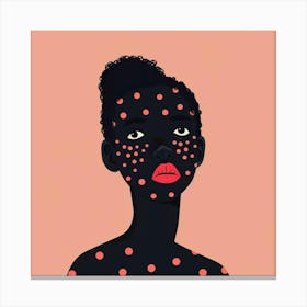 African Girl With Polka Dots Canvas Print