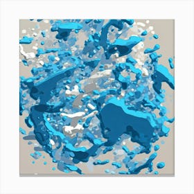 Blue Paint Splashes Canvas Print