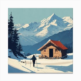 Cabin In The Snow Canvas Print