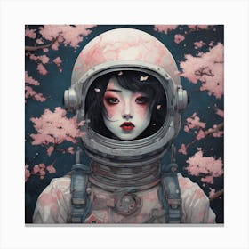 Asian Girl In Spacesuit Canvas Print