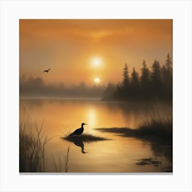 Sunrise At The Lake 1 Canvas Print