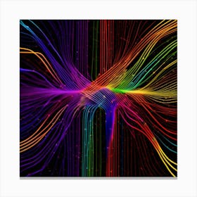 Abstract Rainbow Lines 1 Canvas Print