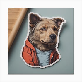 Dog In A Red Jacket Canvas Print
