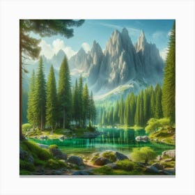 Lake In The Mountains 19 Canvas Print