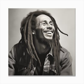 Black And White Photograph Of Bob Marley 3 Canvas Print