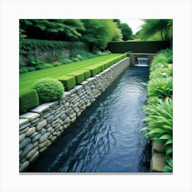 Stream In A Garden Canvas Print