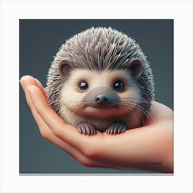 Hedgehog In Hand Canvas Print