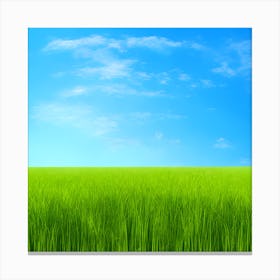 Green Grass A Blue Sky And A Background Of Calm Colors Suitable As A Wall Painting With Beautifu (8) Canvas Print