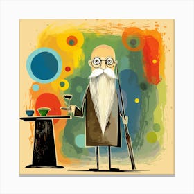 Old Man With Glasses 1 Canvas Print