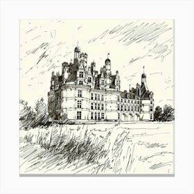 Drawing Of A Castle Canvas Print