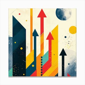 Skyscrapers And Arrows Canvas Print