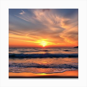 Sunset On The Beach Canvas Print