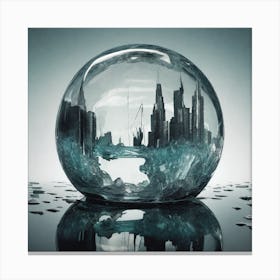 Ice Ball Cityscape Canvas Print