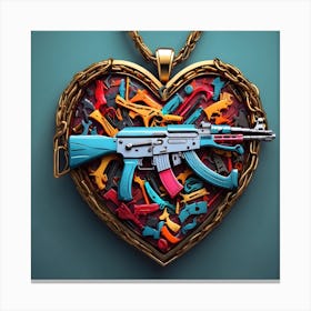 Ak-47 Heart 1 Canvas Print