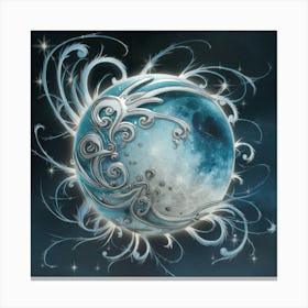 Moon And Stars 9 Canvas Print