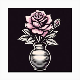 Rose In A Vase Canvas Print