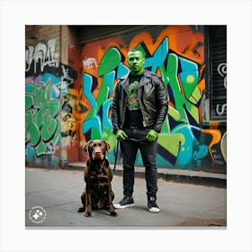 Hulk And Dog Canvas Print