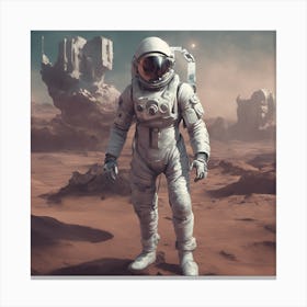 Spaceman On Mars Canvas Print