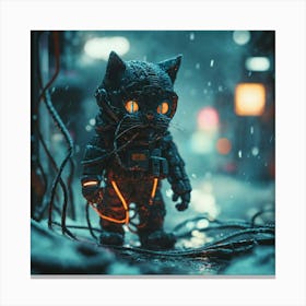 Cyborg Cat Canvas Print