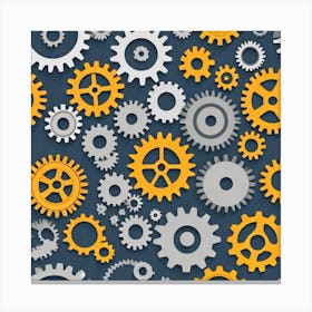 Seamless Pattern Of Gears 2 Canvas Print