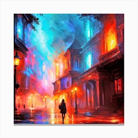 City At Night 12 Canvas Print