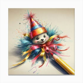 Birthday Teddy Bear Canvas Print