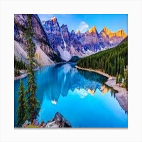 Sunrise At Lake Banff Canvas Print