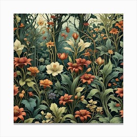 Flowers In The Forest Canvas Print