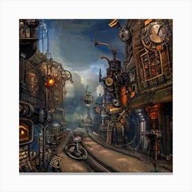 Steampunk City Canvas Print