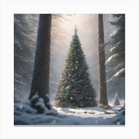 Christmas Tree In The Forest 125 Canvas Print