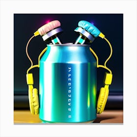 Headphones In A Can Canvas Print
